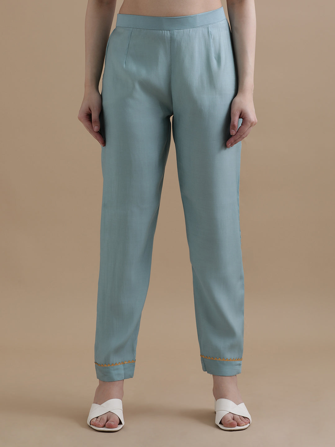 Embroidered Chanderi Cotton Ethnic Motifs Kurta Sets With Dupatta