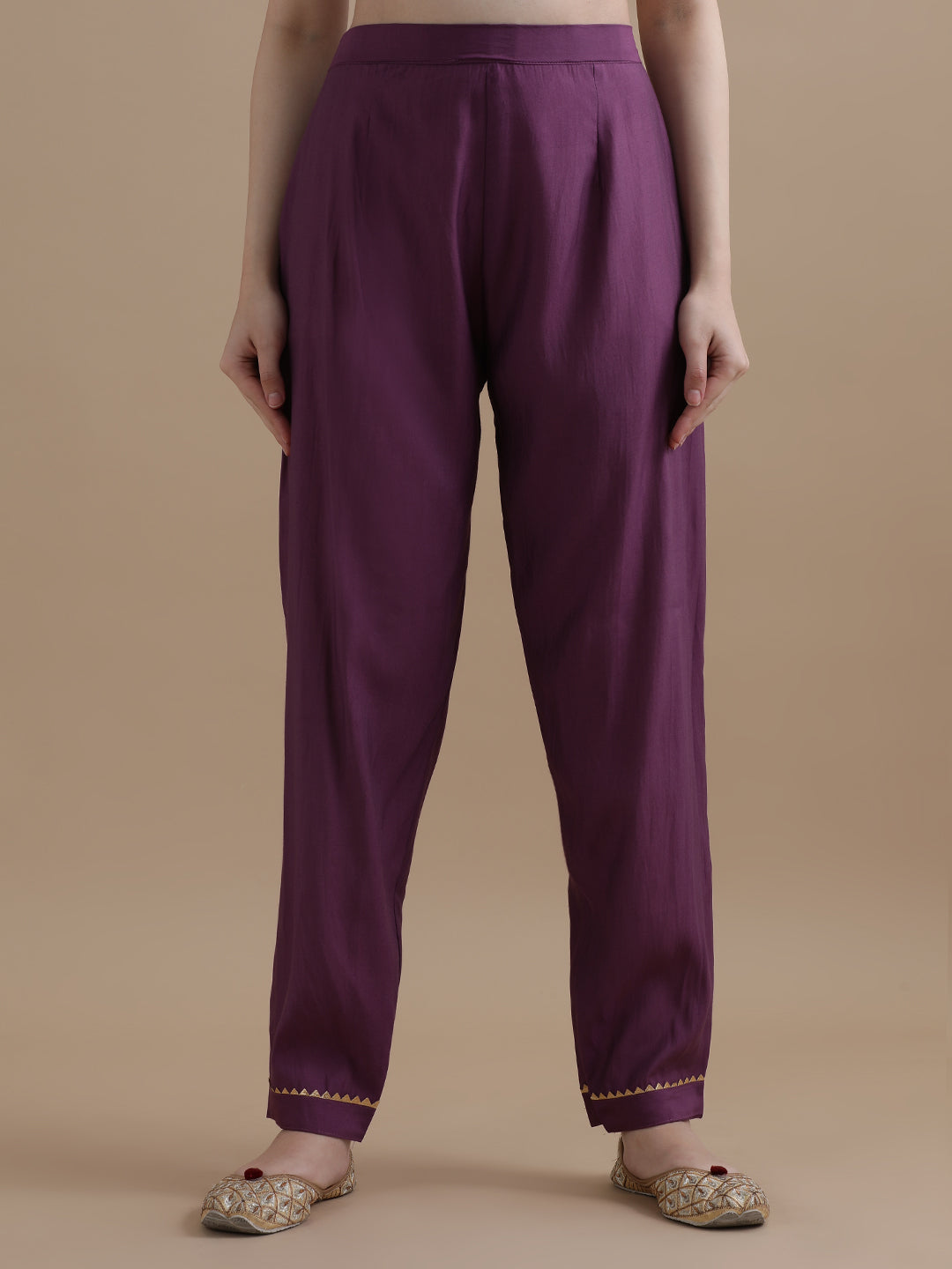 Embroidered Chanderi Cotton Ethnic Motifs Kurta Sets With Dupatta