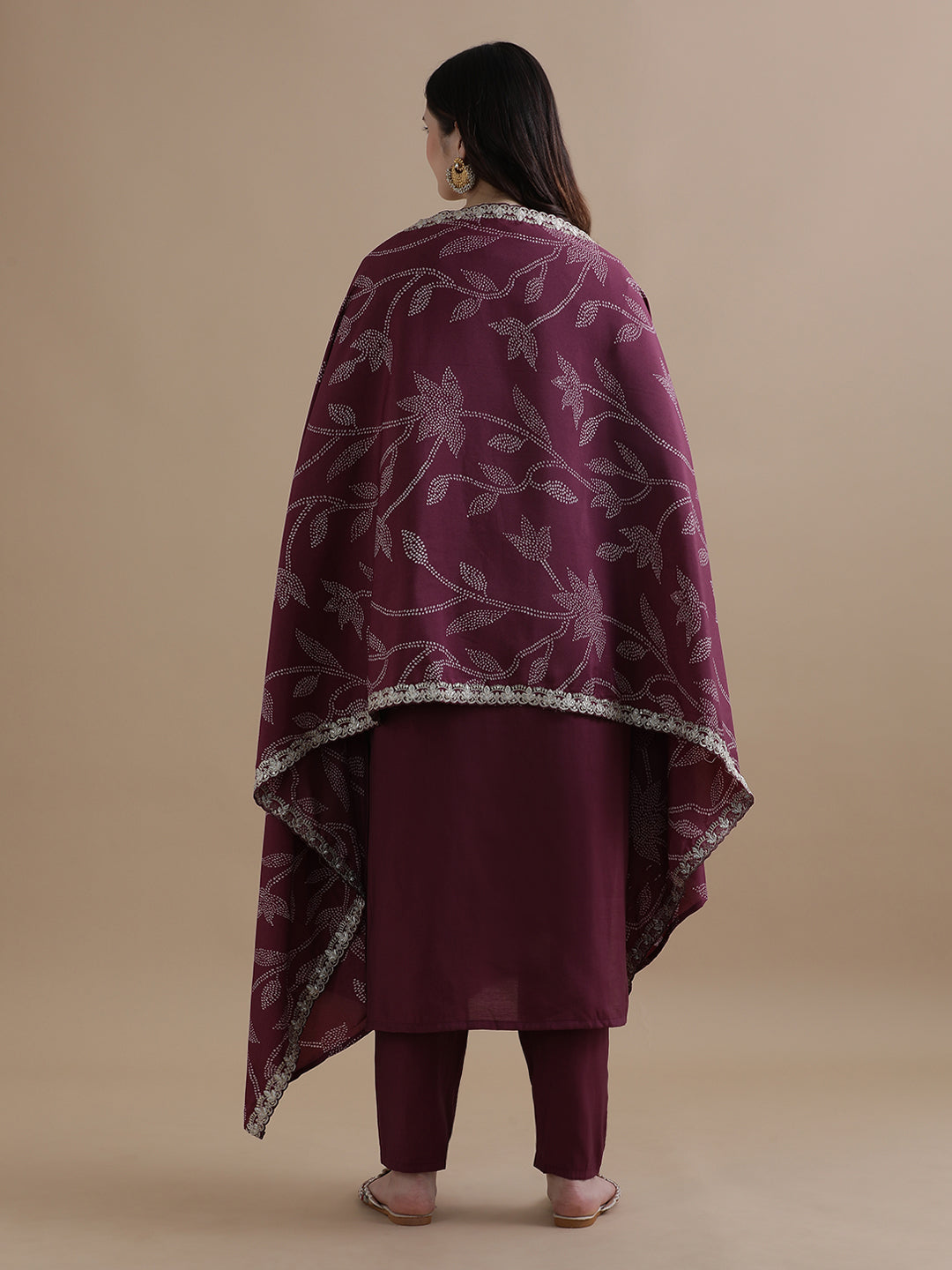 Embroidered Chanderi Cotton Ethnic Motifs Kurta Sets With Dupatta