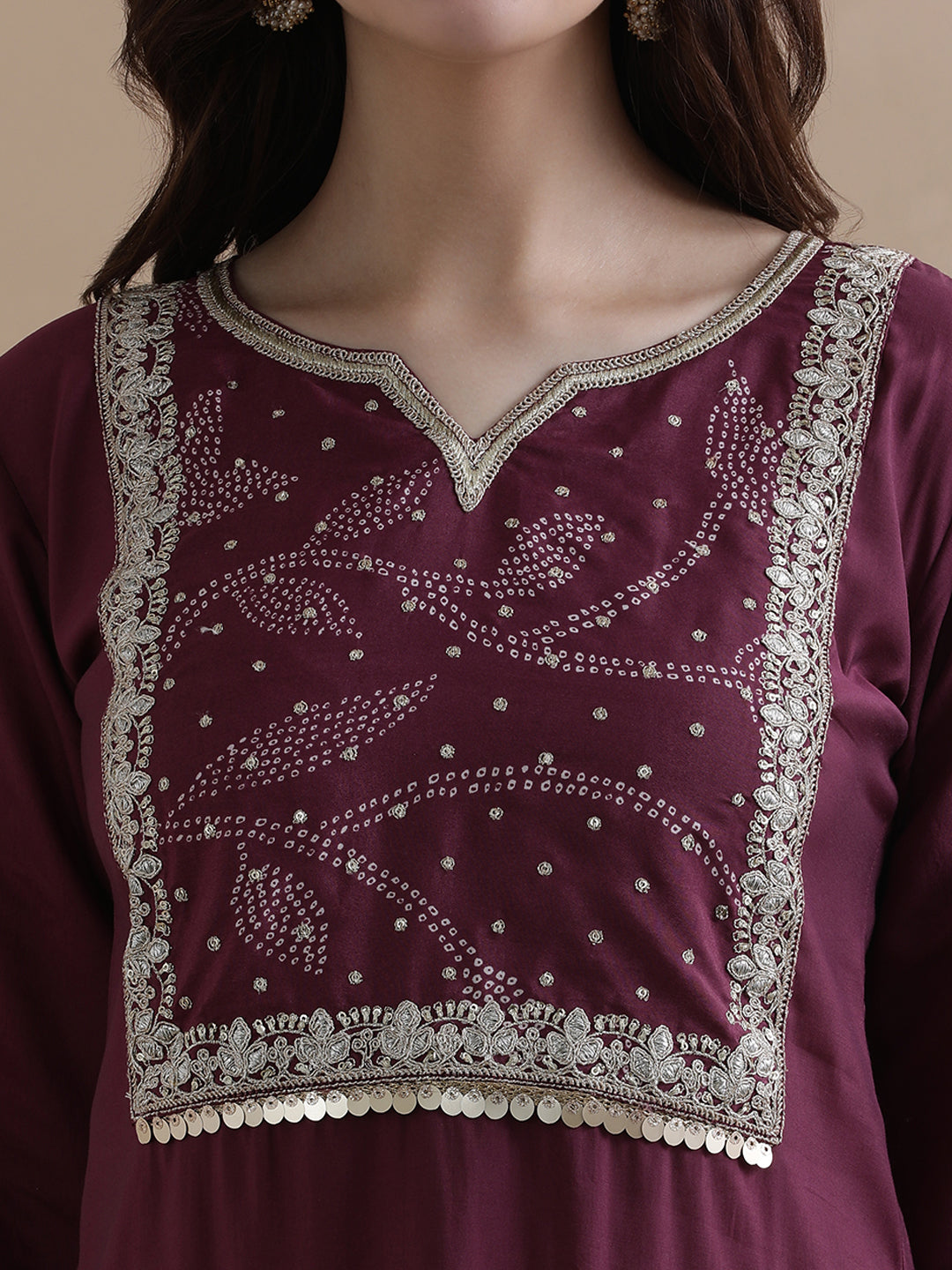 Embroidered Chanderi Cotton Ethnic Motifs Kurta Sets With Dupatta