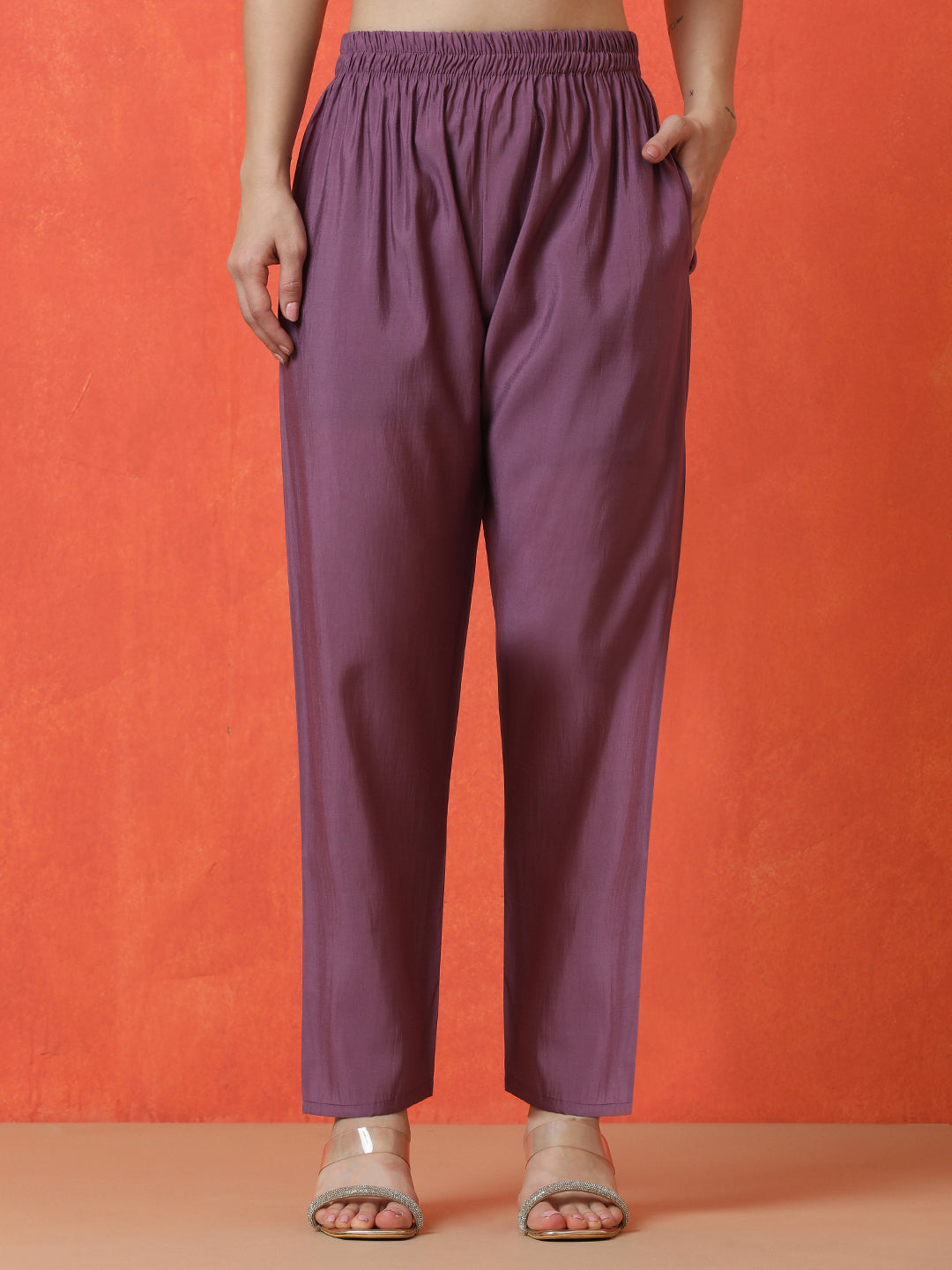 Floral Embroidered Straight Silk Blend Kurta & Trousers Sets