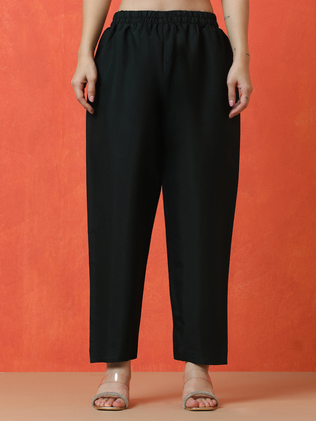 Floral Embroidered Straight Silk Blend Kurta & Trousers Sets