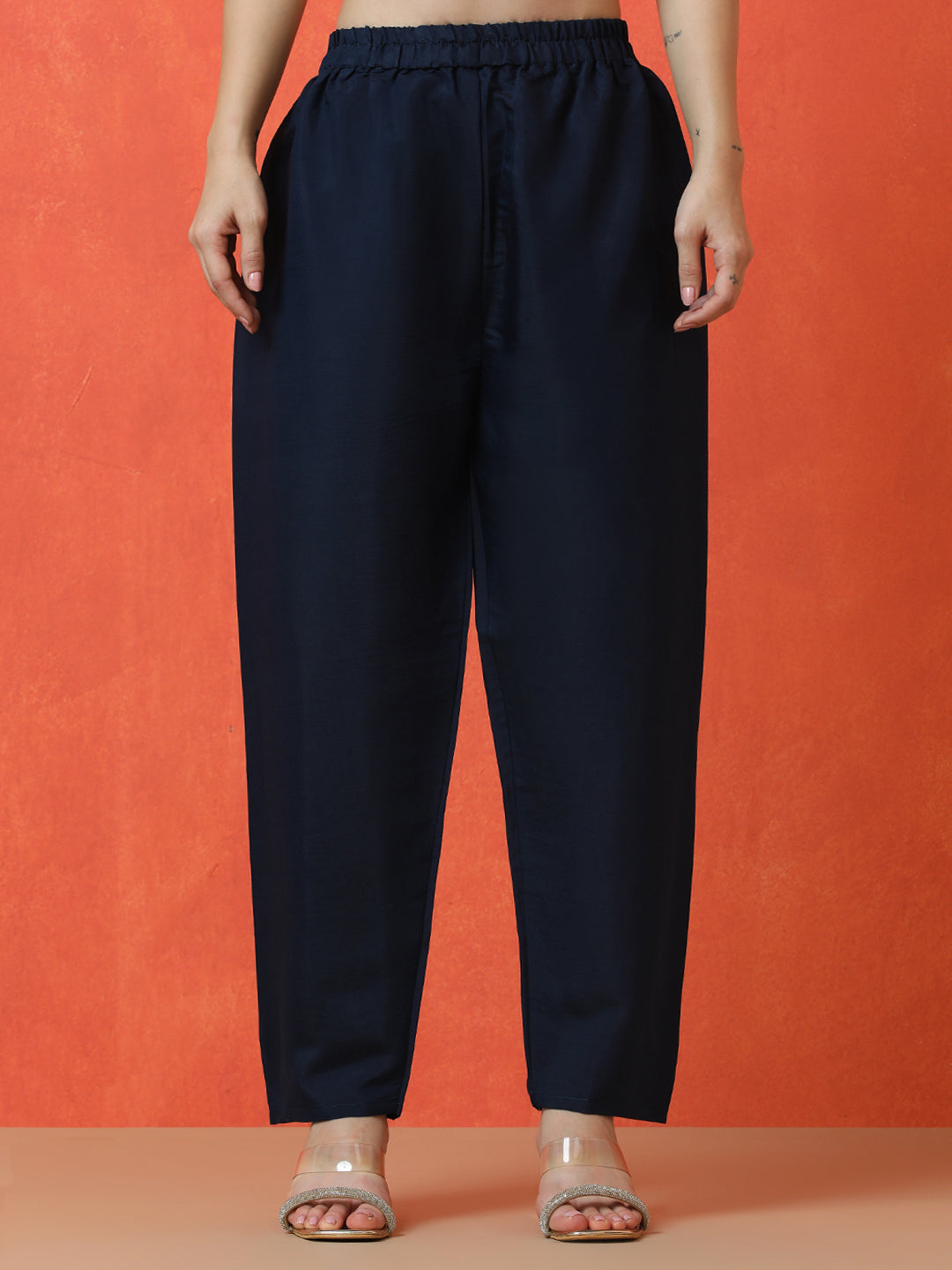 Floral Embroidered Straight Silk Blend Kurta & Trousers Sets