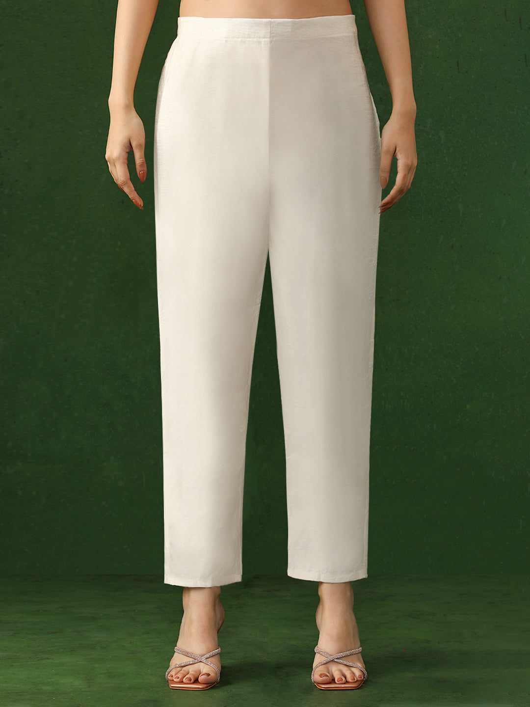 Floral Embroidered Straight Art Silk Kurta & Trousers Sets