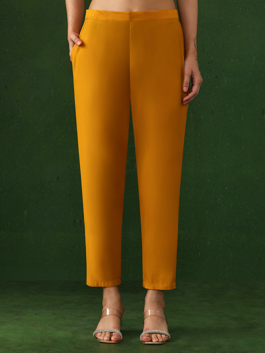 Floral Embroidered Straight Chanderi Silk Kurta & Trousers Sets