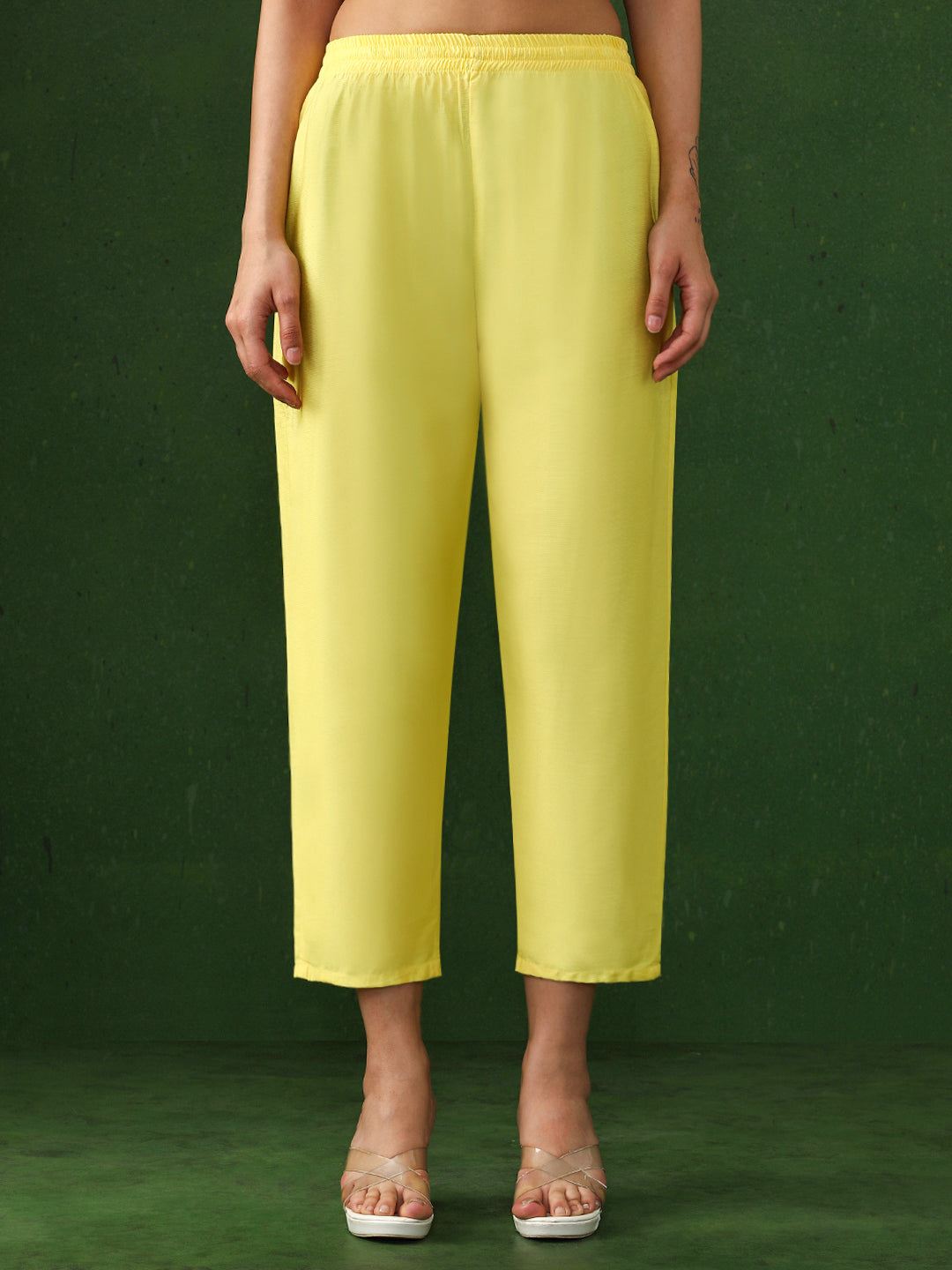 Floral Printed Straight Silk Crepe Kurta & Trousers Sets