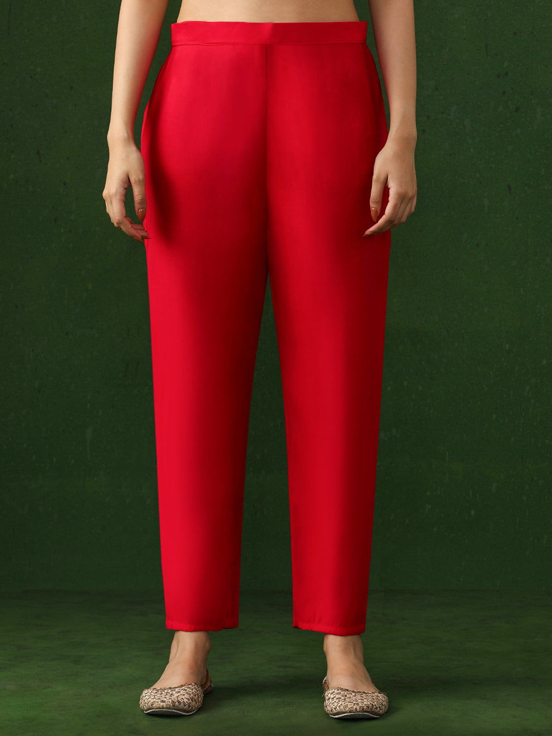 Floral Embroidered Straight Chanderi Silk Kurta & Trousers Sets