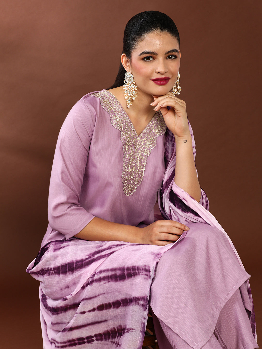 Floral Embroidered Kurta & Trousers Sets