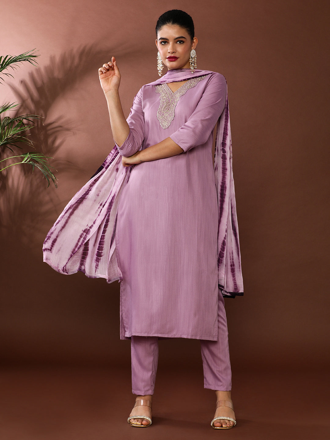 Floral Embroidered Kurta & Trousers Sets