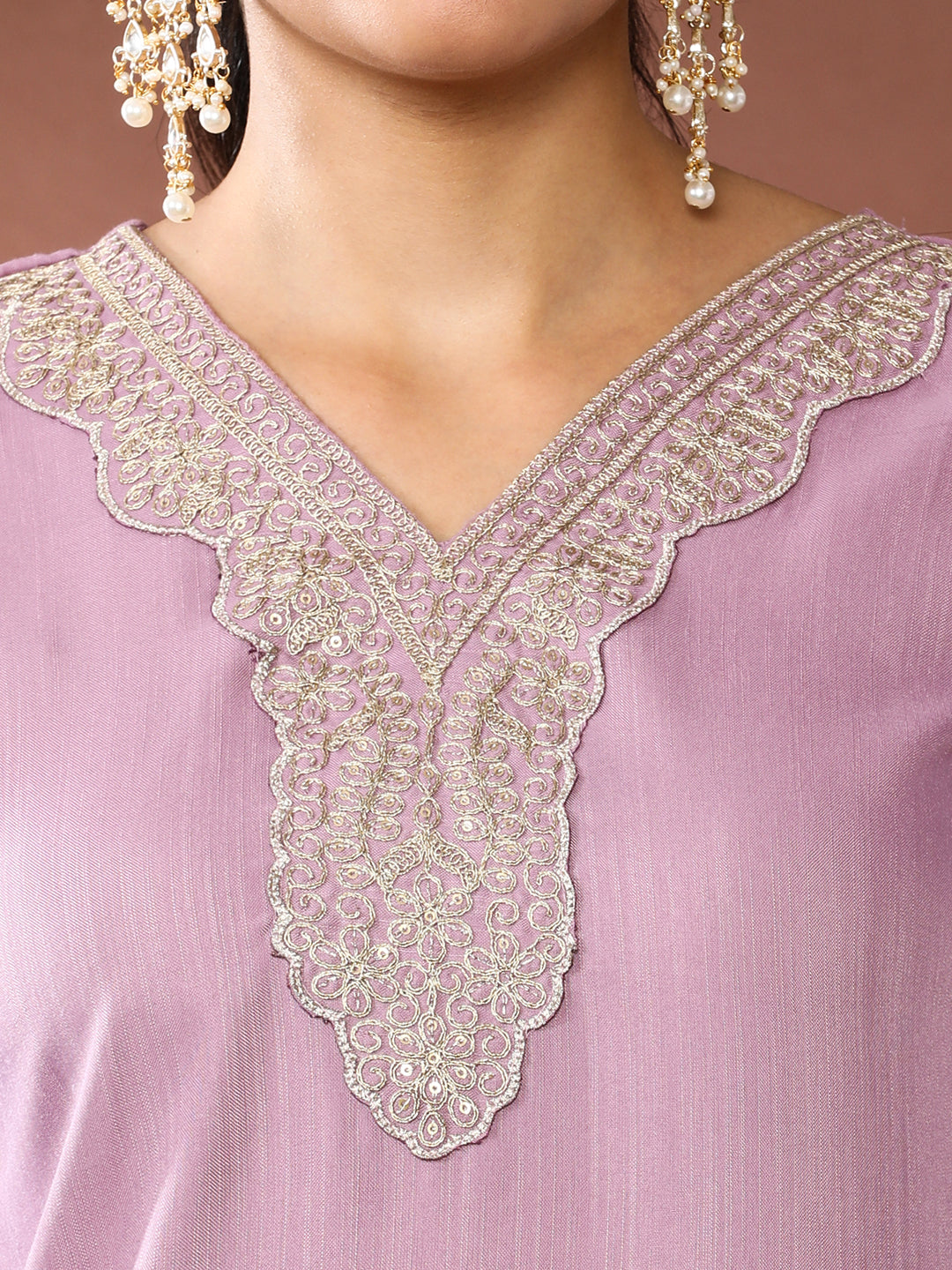 Floral Embroidered Kurta & Trousers Sets