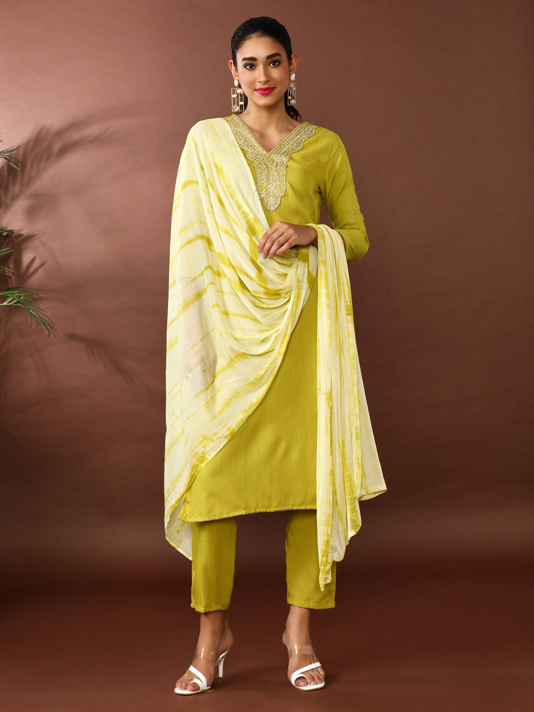 Floral Embroidered Kurta & Trousers Sets