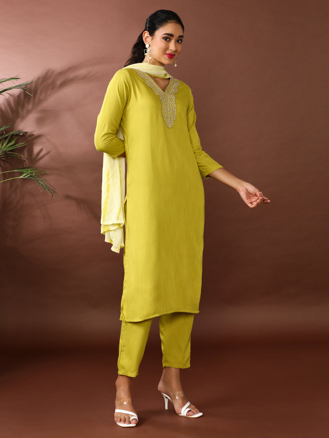 Floral Embroidered Kurta & Trousers Sets