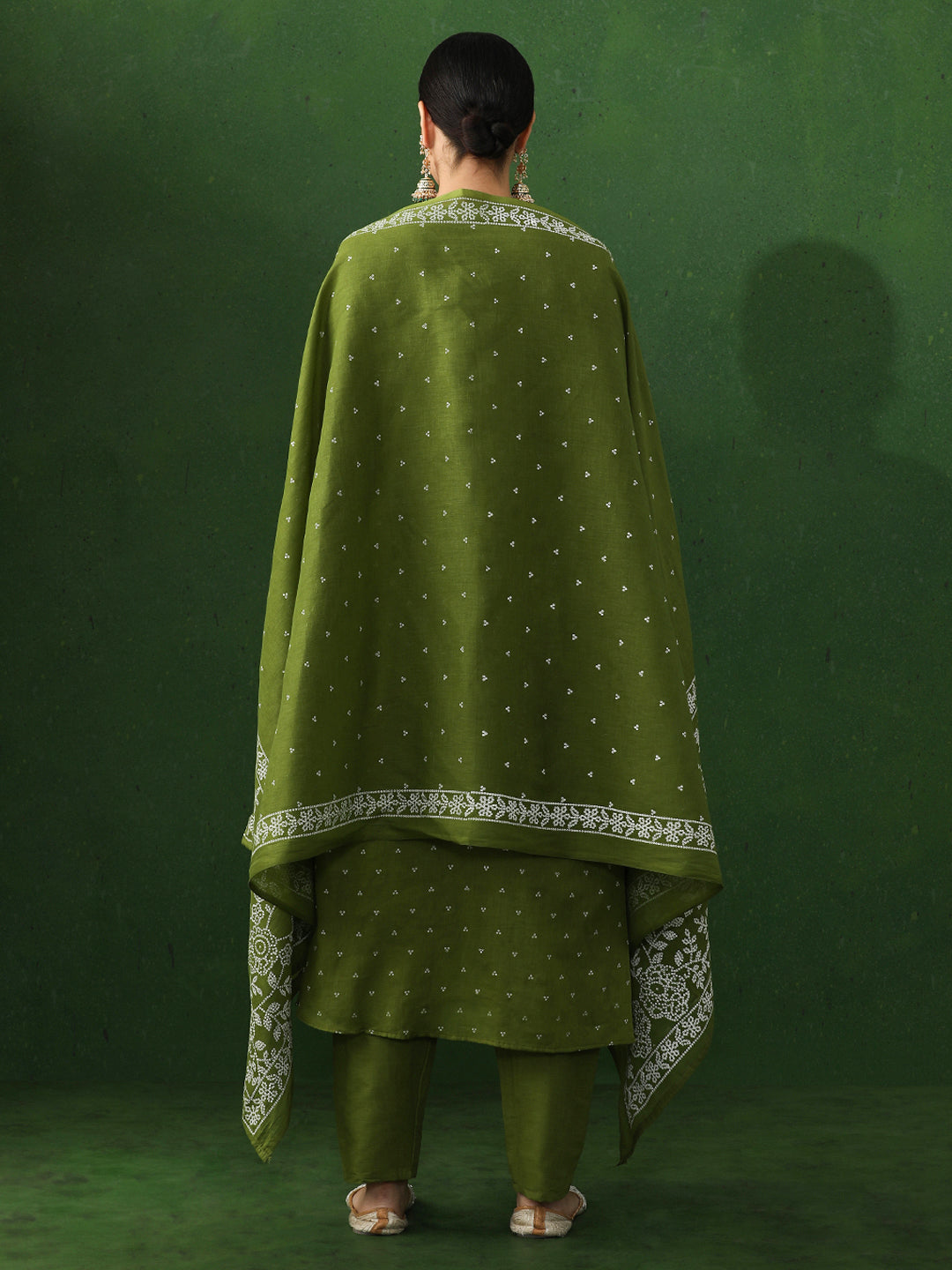 Floral Embroidered A-Line Pure Cotton Kurta & Trousers Sets