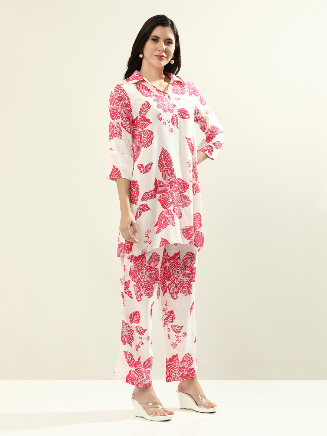 Printed Floral Pure Cotton Kurta Sets