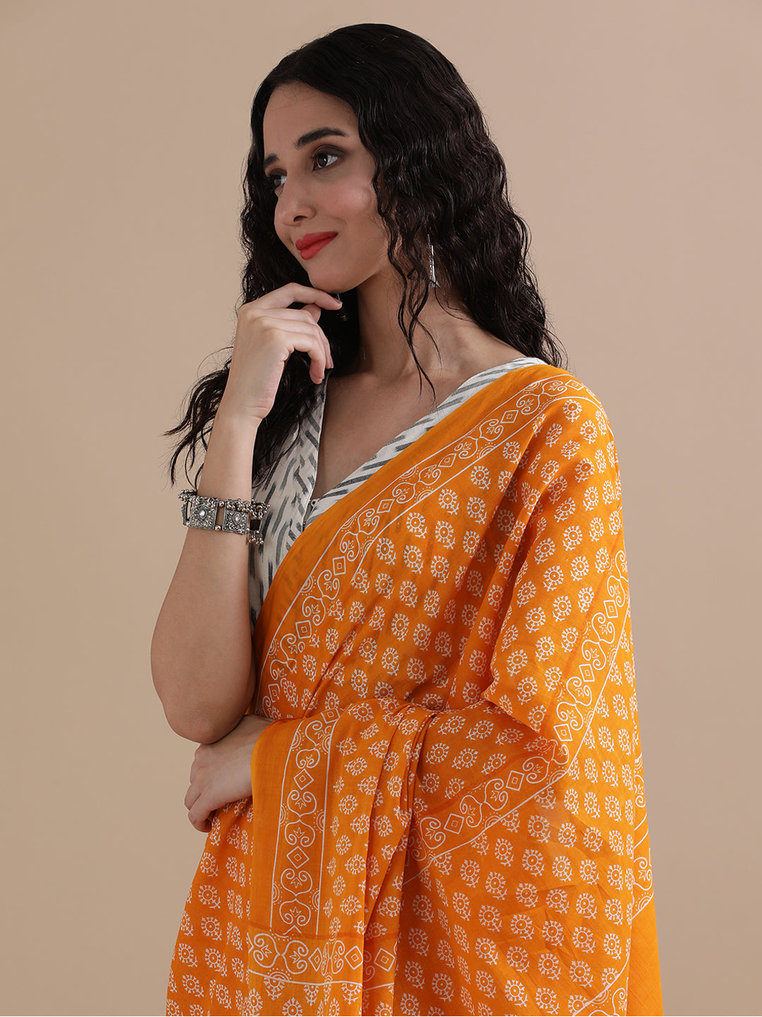 Mulmul Cotton Printed Saree