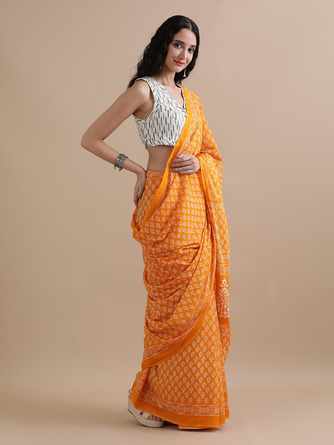 Mulmul Cotton Printed Saree
