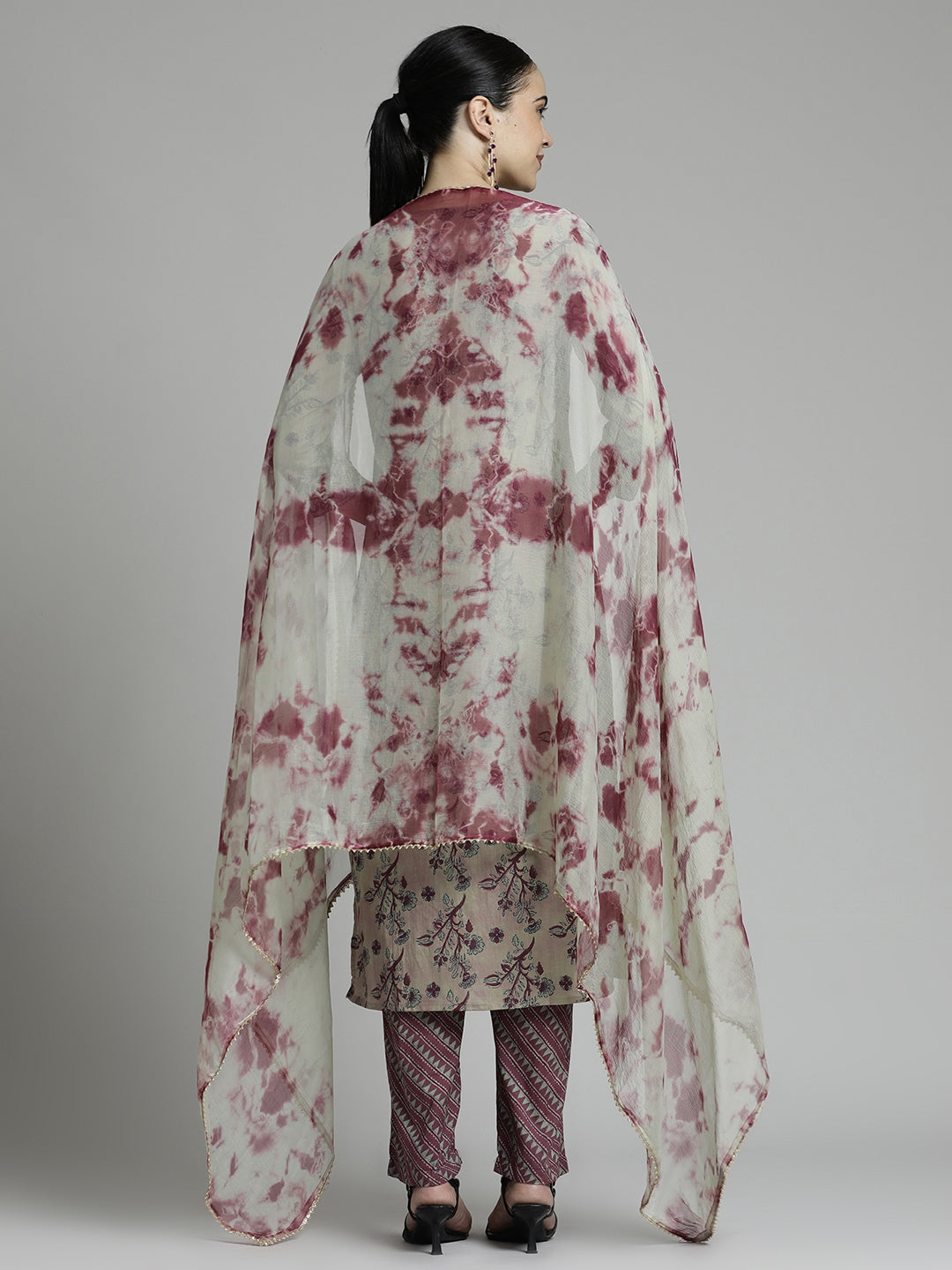 Pure Cotton Floral Kurta Set With Dupatta