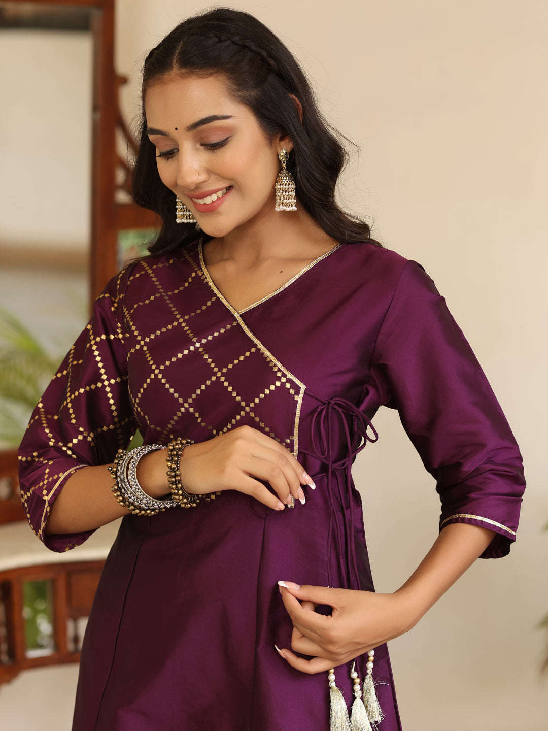 Stylish angrakha kurta for festive season
