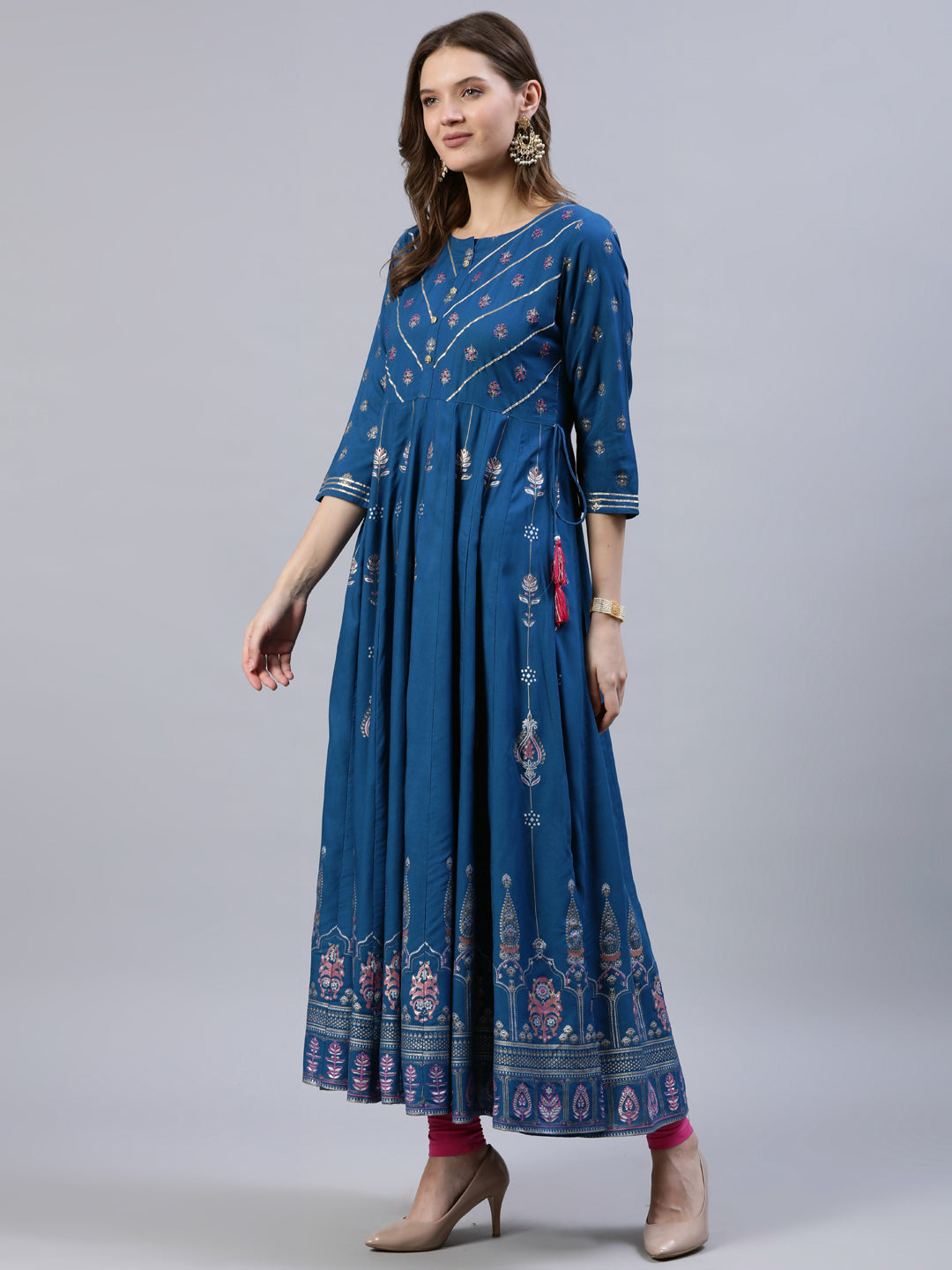 embroidered ethnic wear kurta for ladies