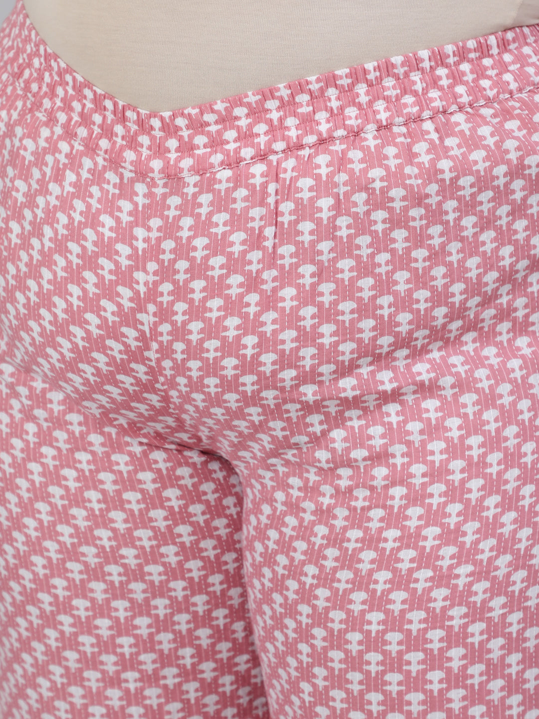 Pink Plus Size Woven Straight Printed Embroidered Kurta Set With Solid Dupatta