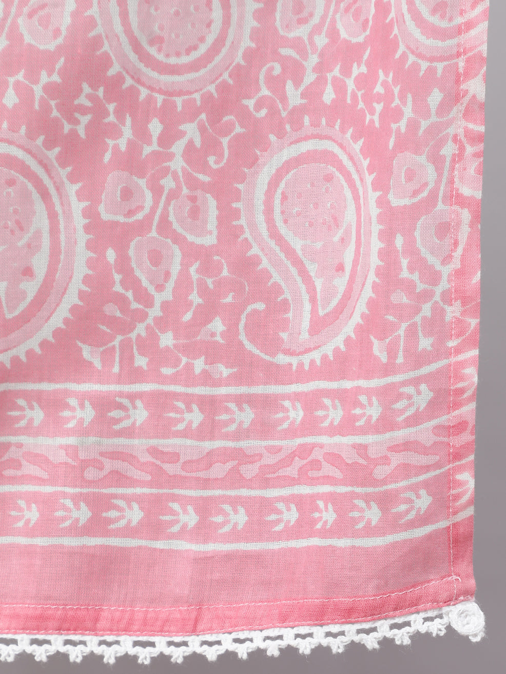 Pink Printed Halter Neck Kurta With Printed Pants And Dupatta