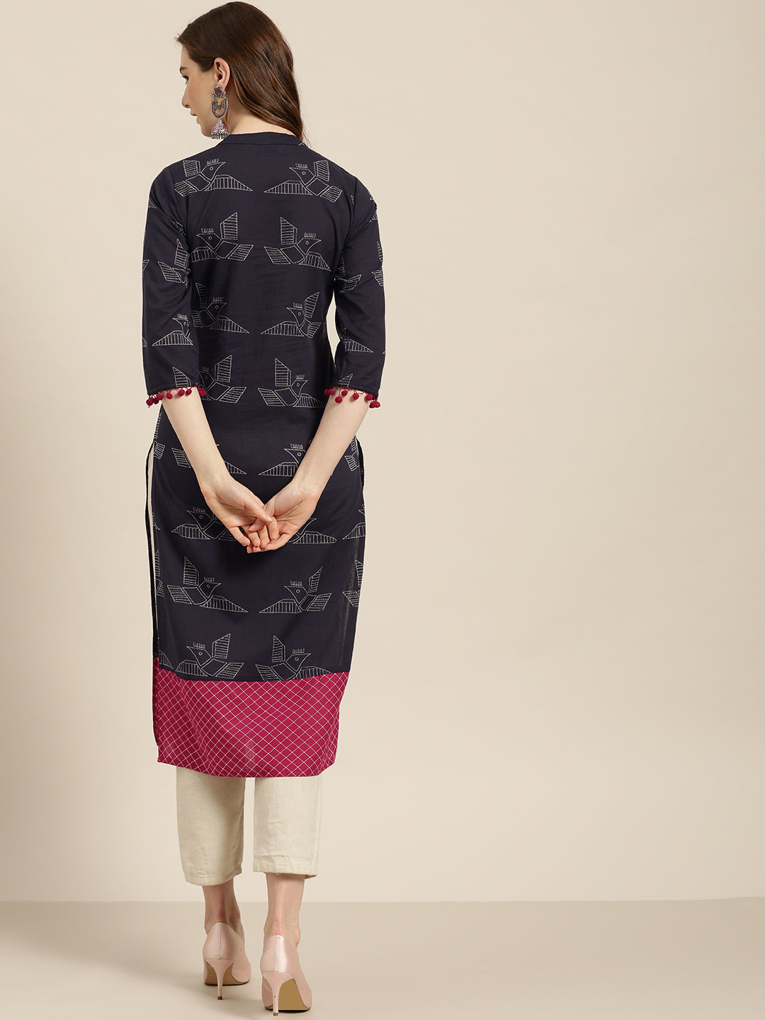 Purple Quirky Straight Cotton Kurta