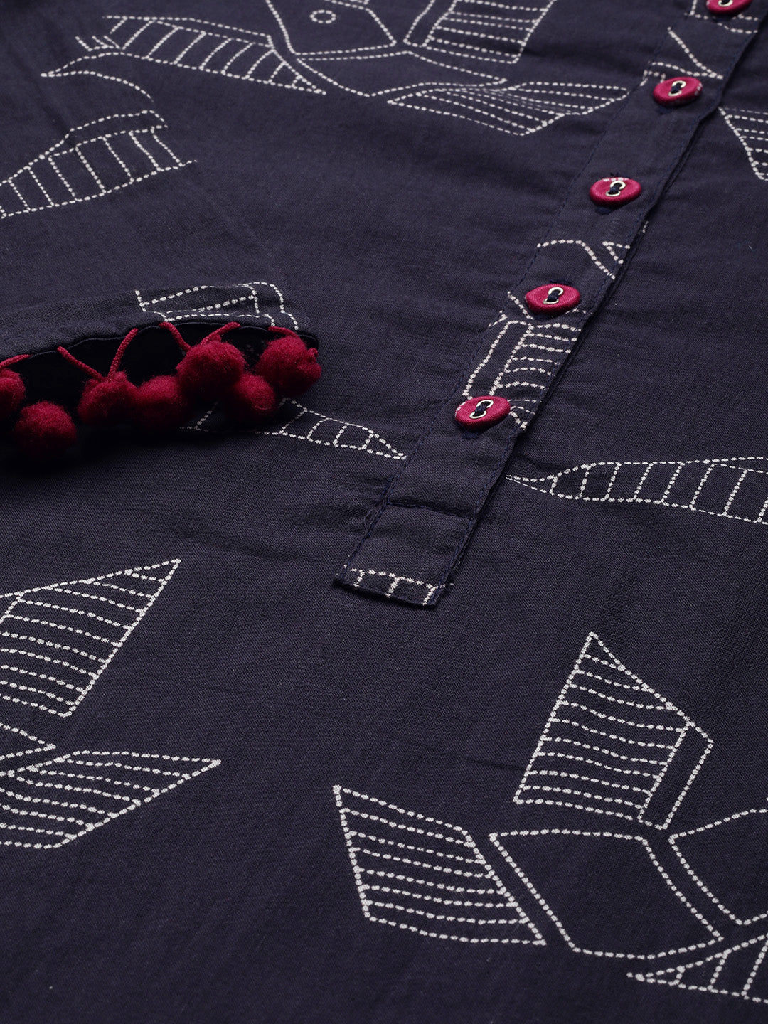 Purple Quirky Straight Cotton Kurta