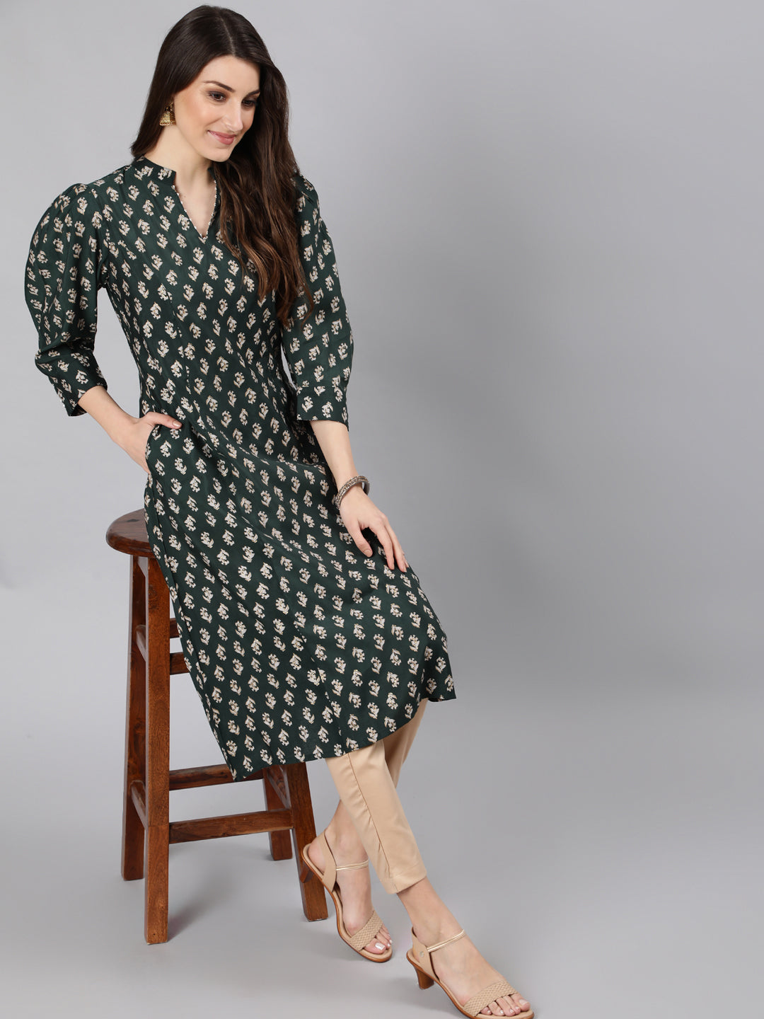 Knee length Kurta with pants