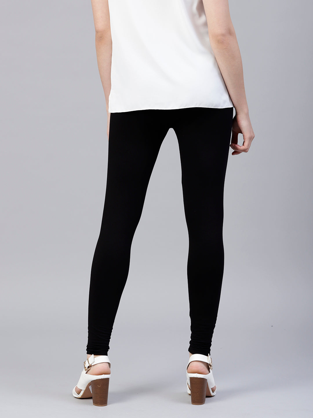 Black Solid Cotton Lycra Leggings