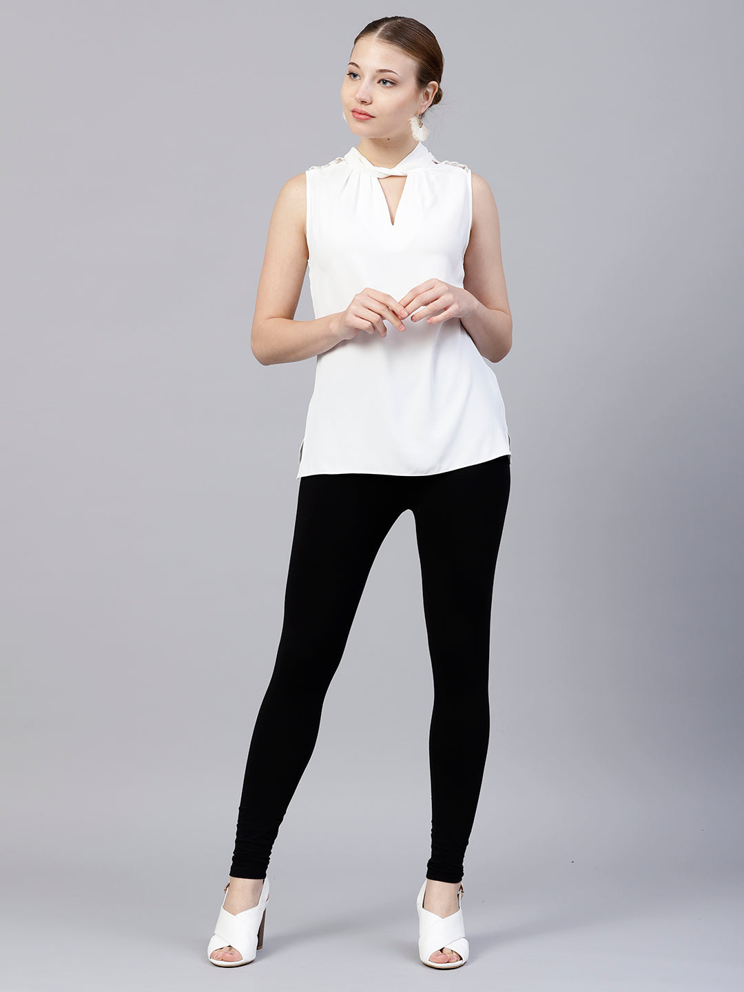 Black Solid Cotton Lycra Leggings