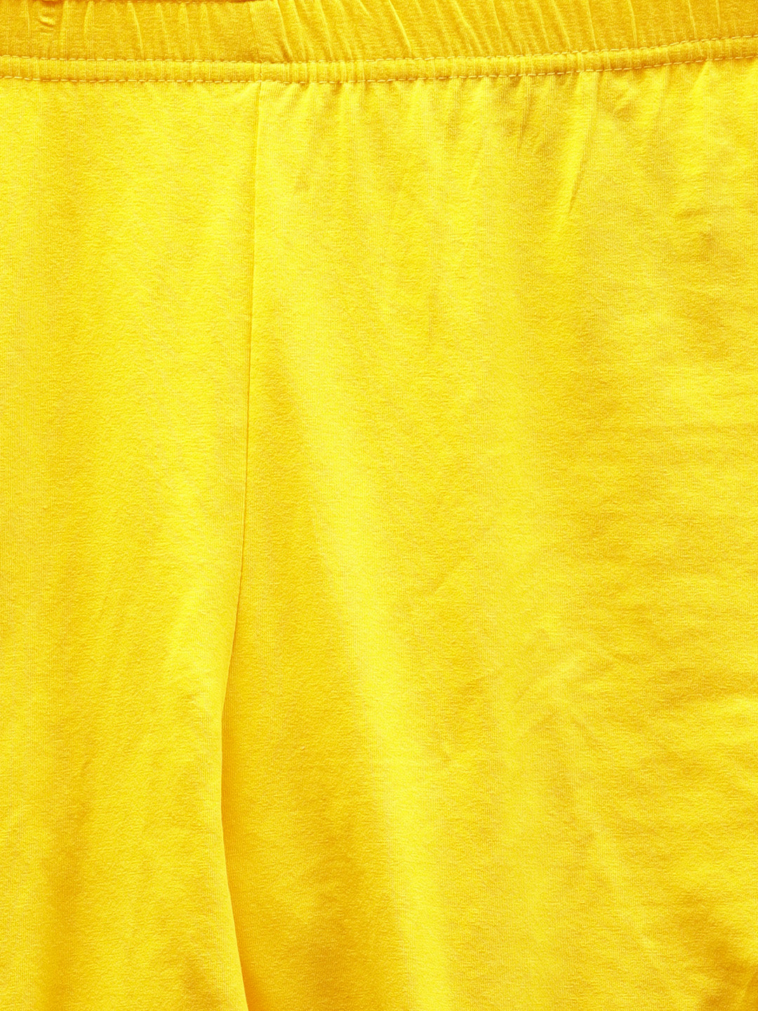 Yellow Solid Cotton Lycra Leggings