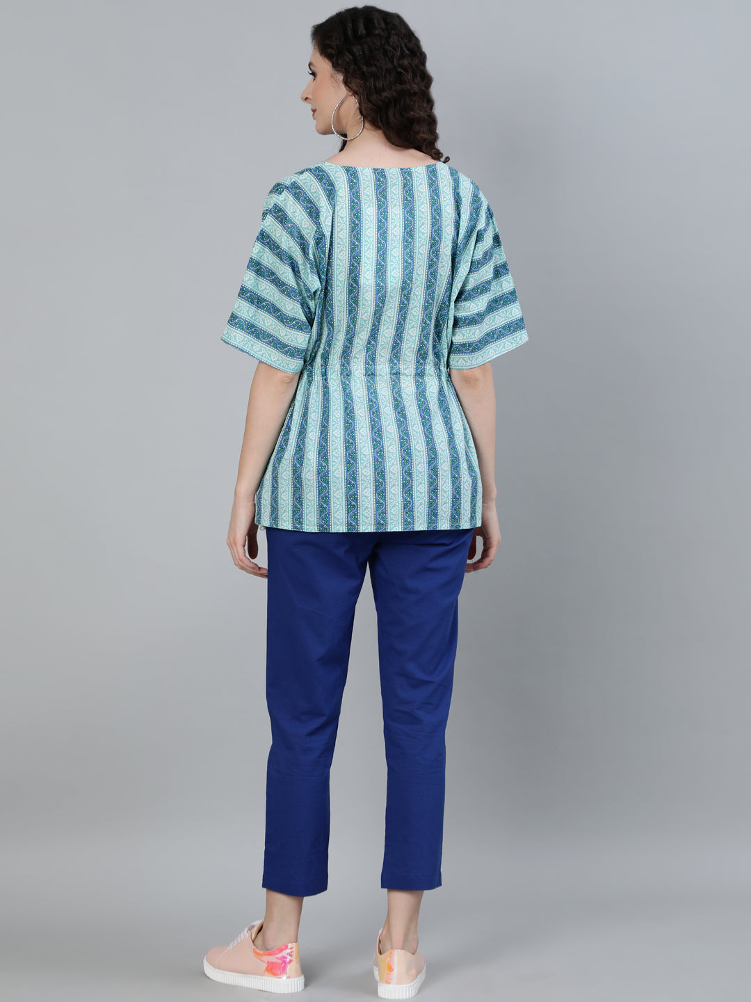 Blue Coloured Sleepwear Consist Of Short Kaftan & Pyajama