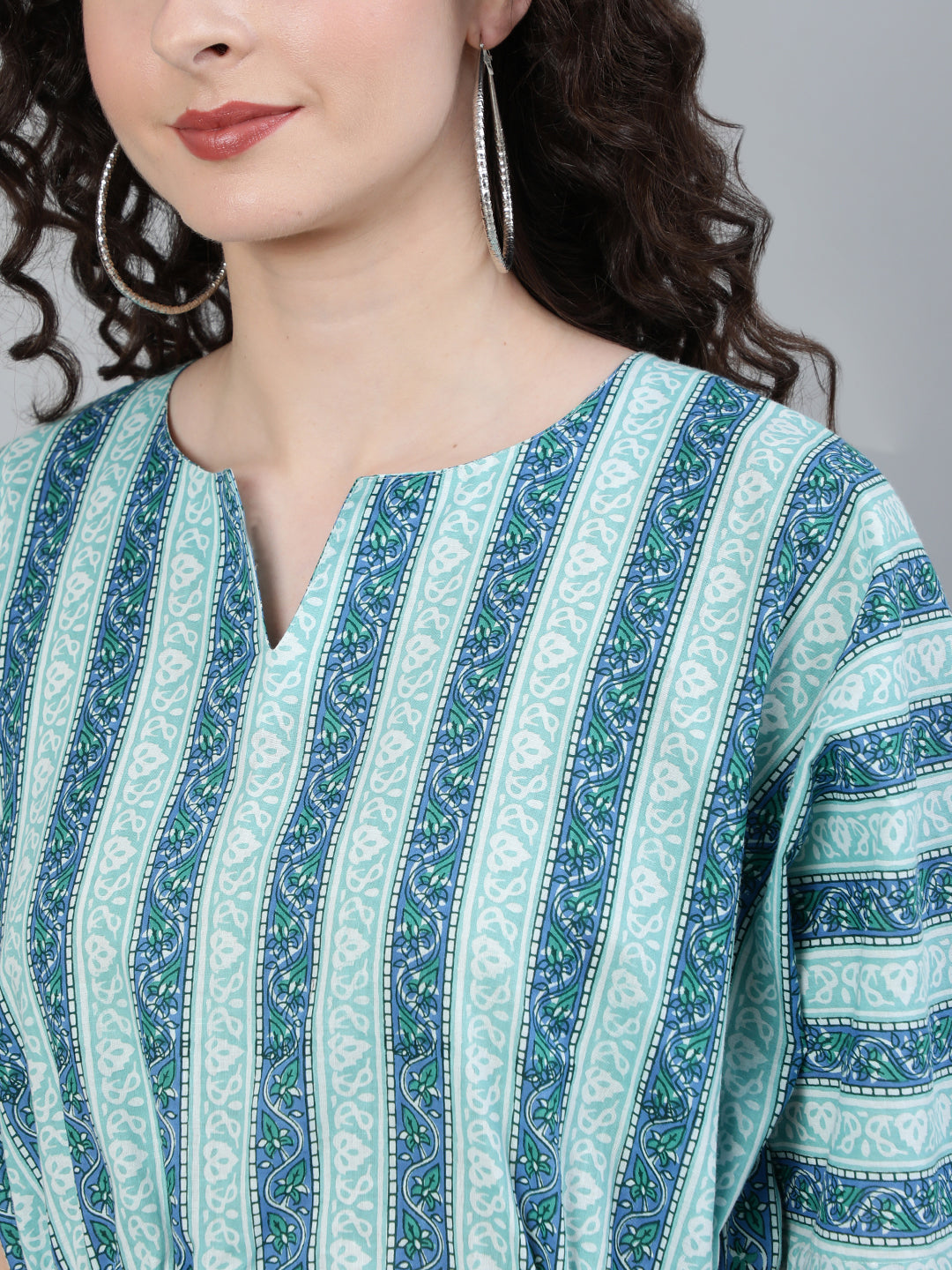 Blue Coloured Sleepwear Consist Of Short Kaftan & Pyajama