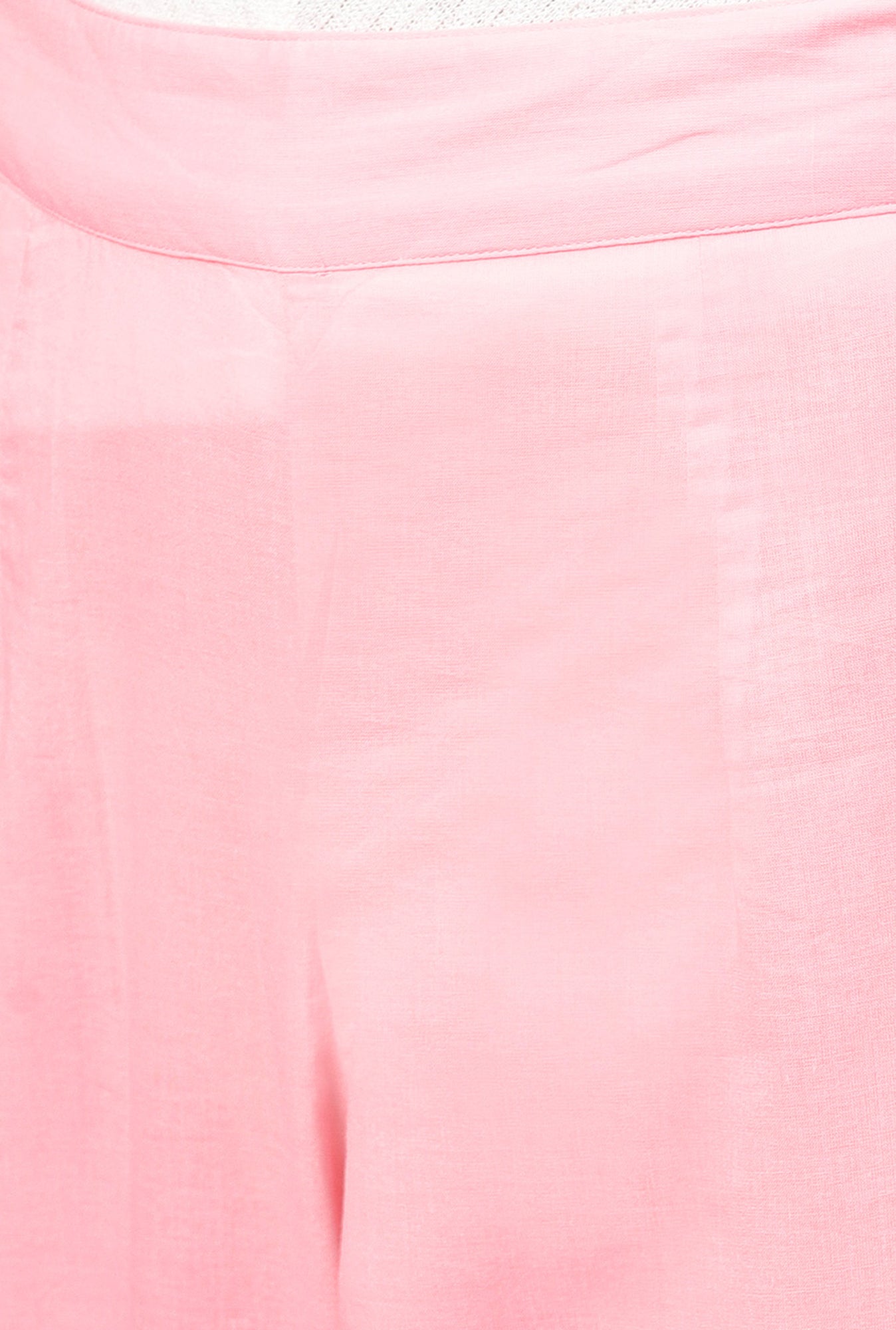 Light Pink Cotton Cambric Solid Pants