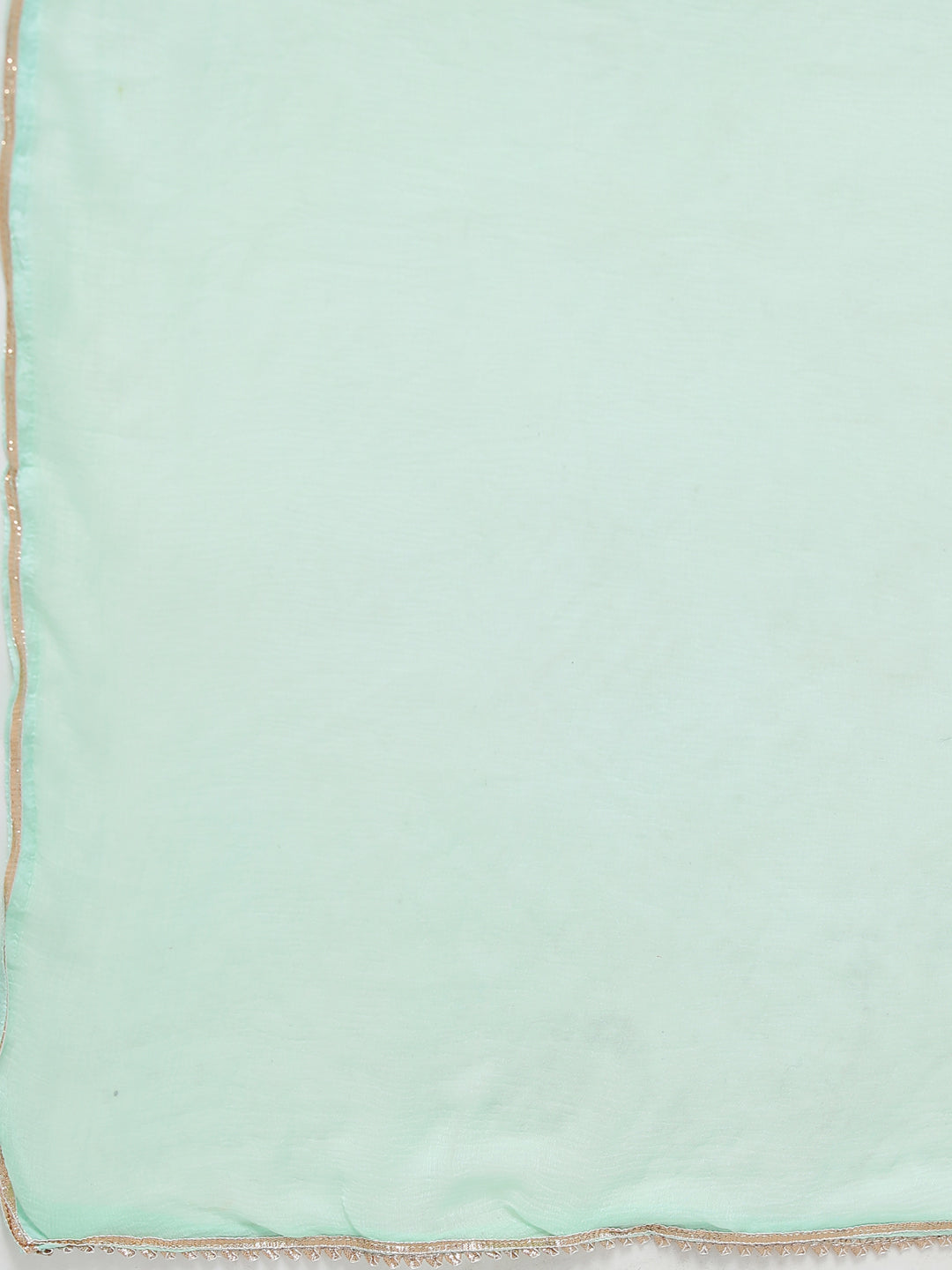 Aqua Solid Anarkali Cotton Kurta With Churidar & Dupatta