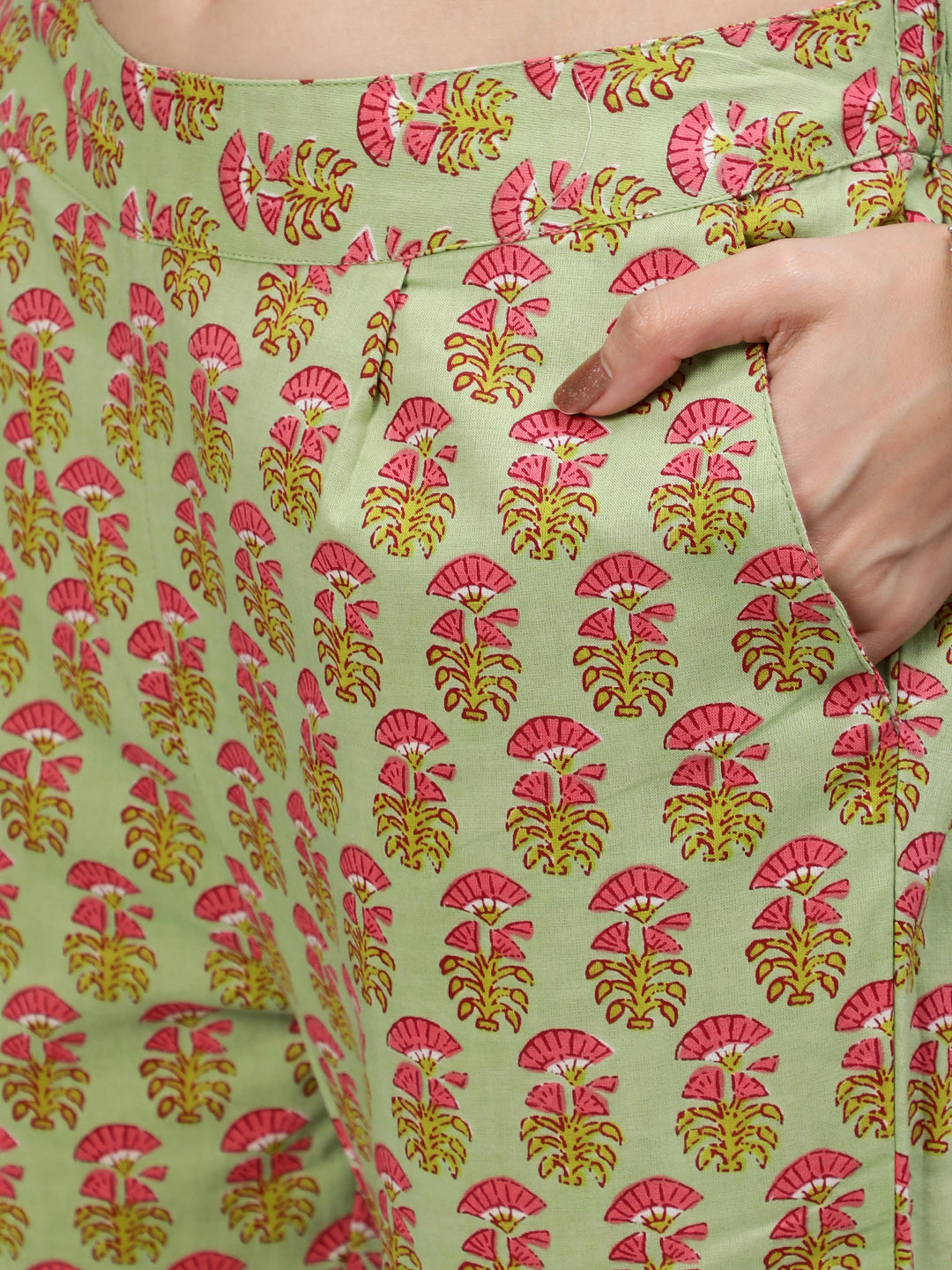 Printed Angrakha Kurta With Pants