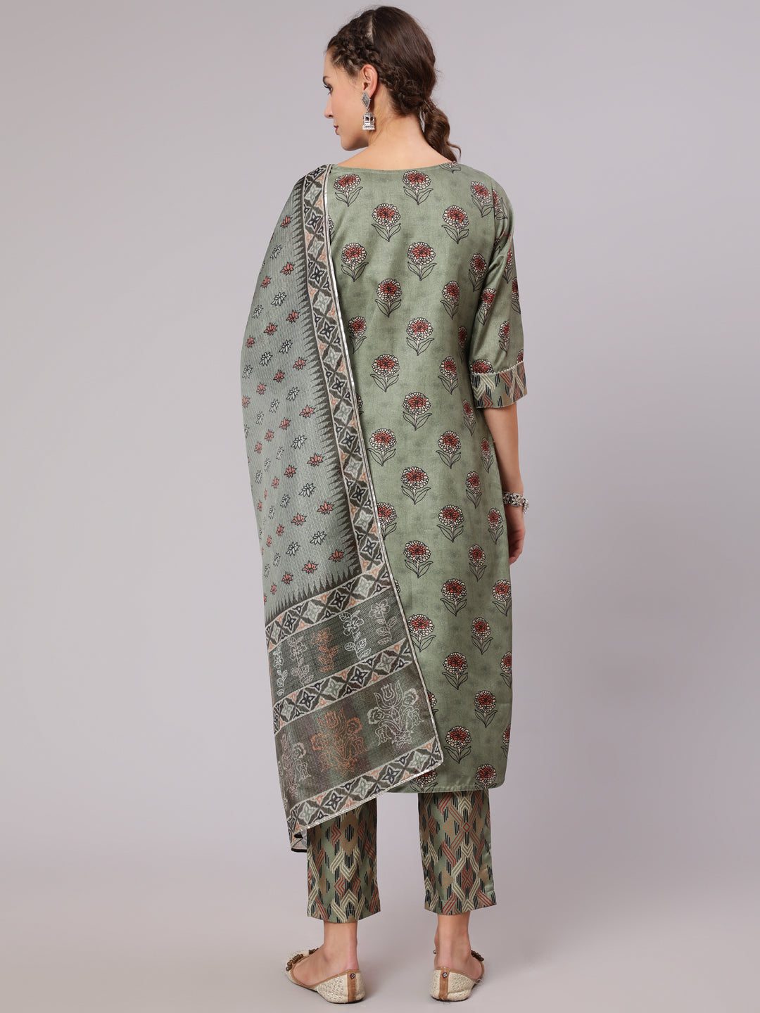 Flower Printed Suit Set Online At Jaipur Kurti