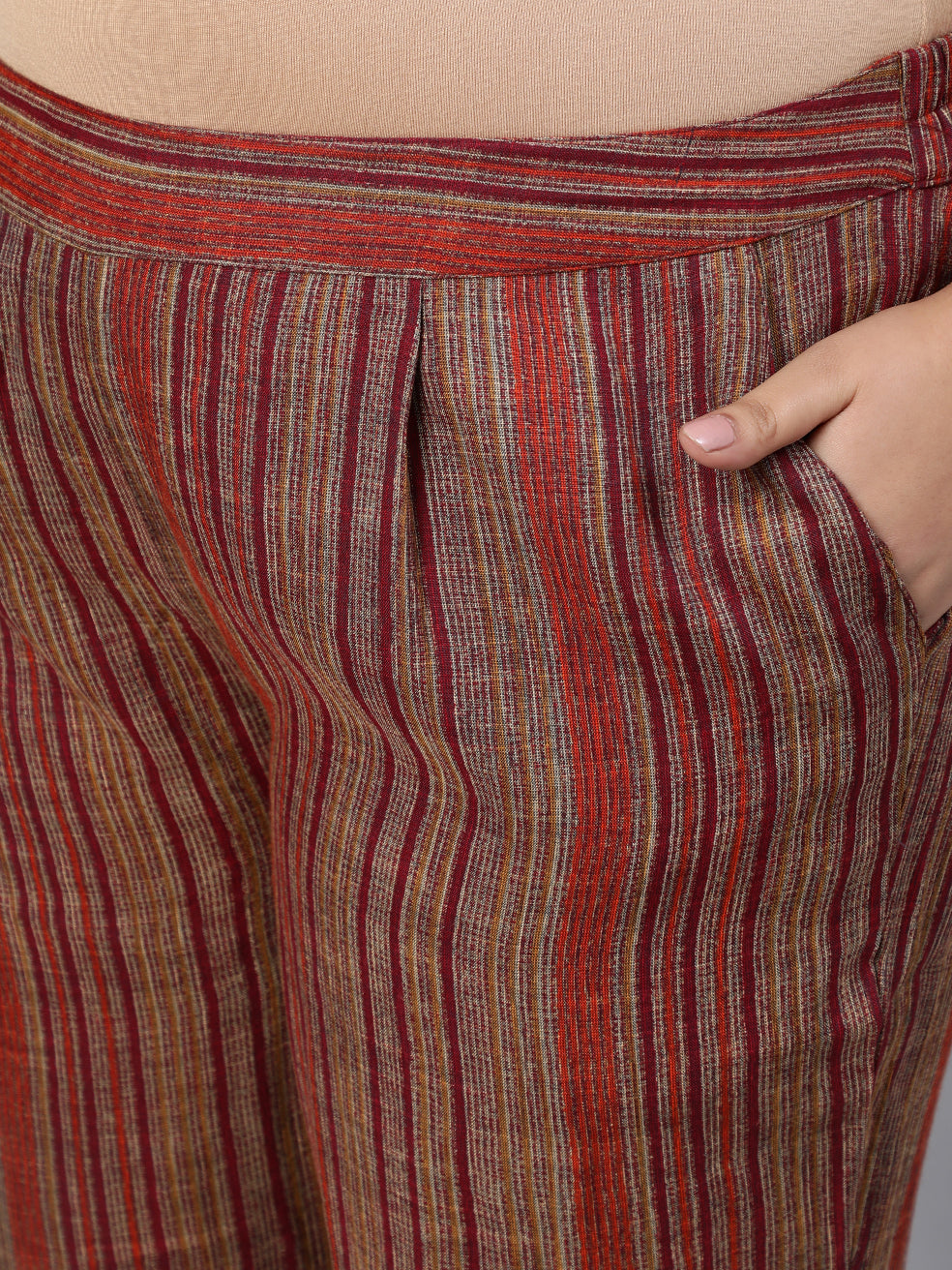 Maroon Printed Kurta With Pants