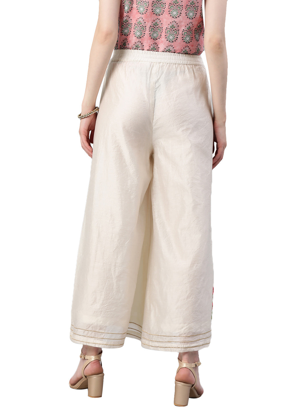 White Solid Chanderi Palazzo