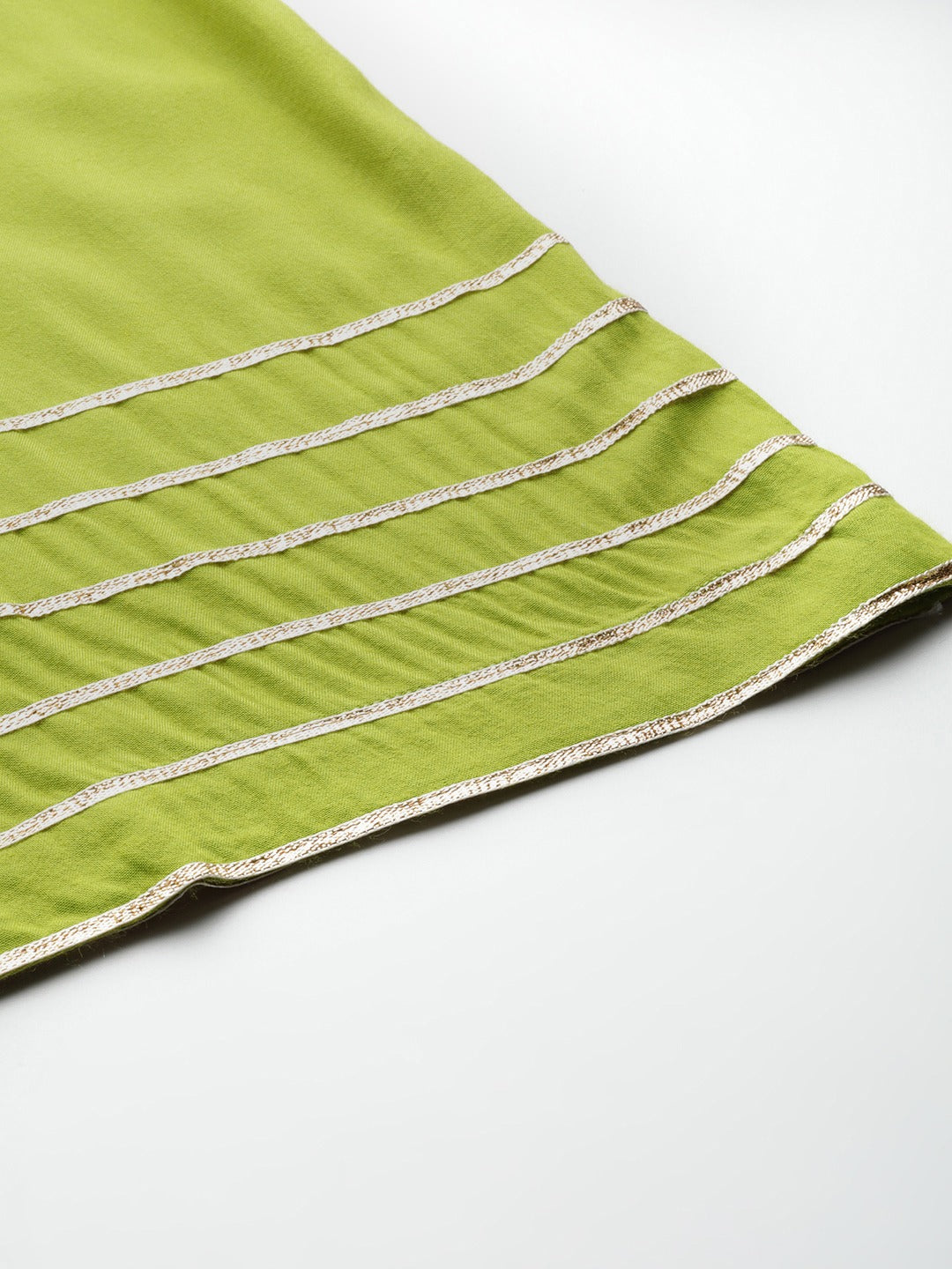 Green Woven Design Straight Silk Blend Kurta With Palazzo And Dupatta