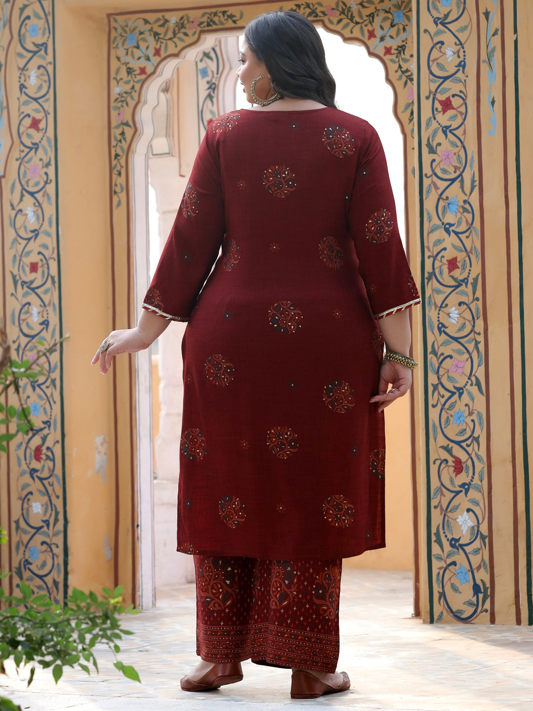 Maroon Kurta With Palazzo