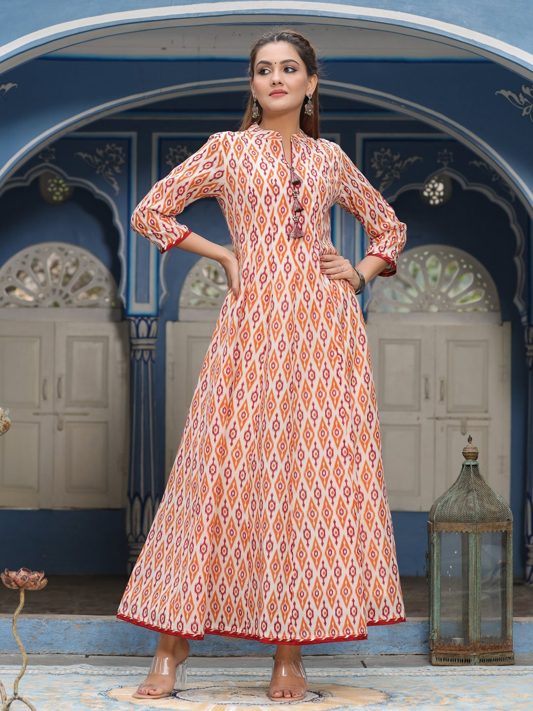 Buy Latest Designer Geometric Print Anarkali Kurti