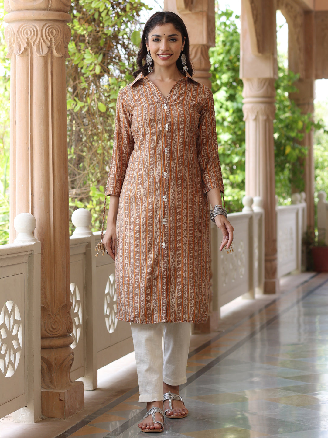 Buy Chanderi Cotton Straight Kurta Online.
