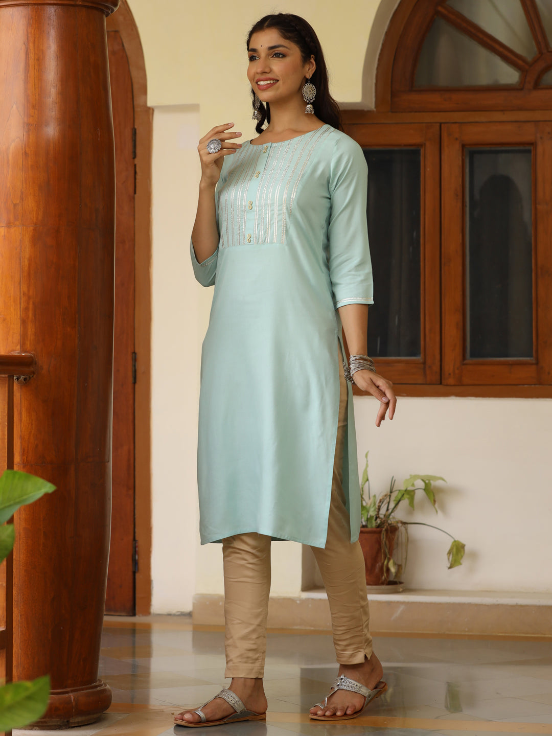 Online Rayon Gota jaipuri kurti for women