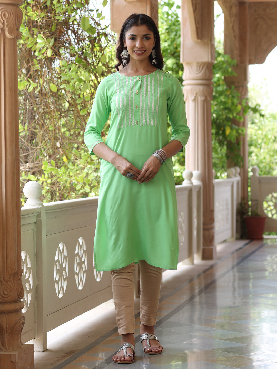 Online Rayon Gota jaipuri kurti for women