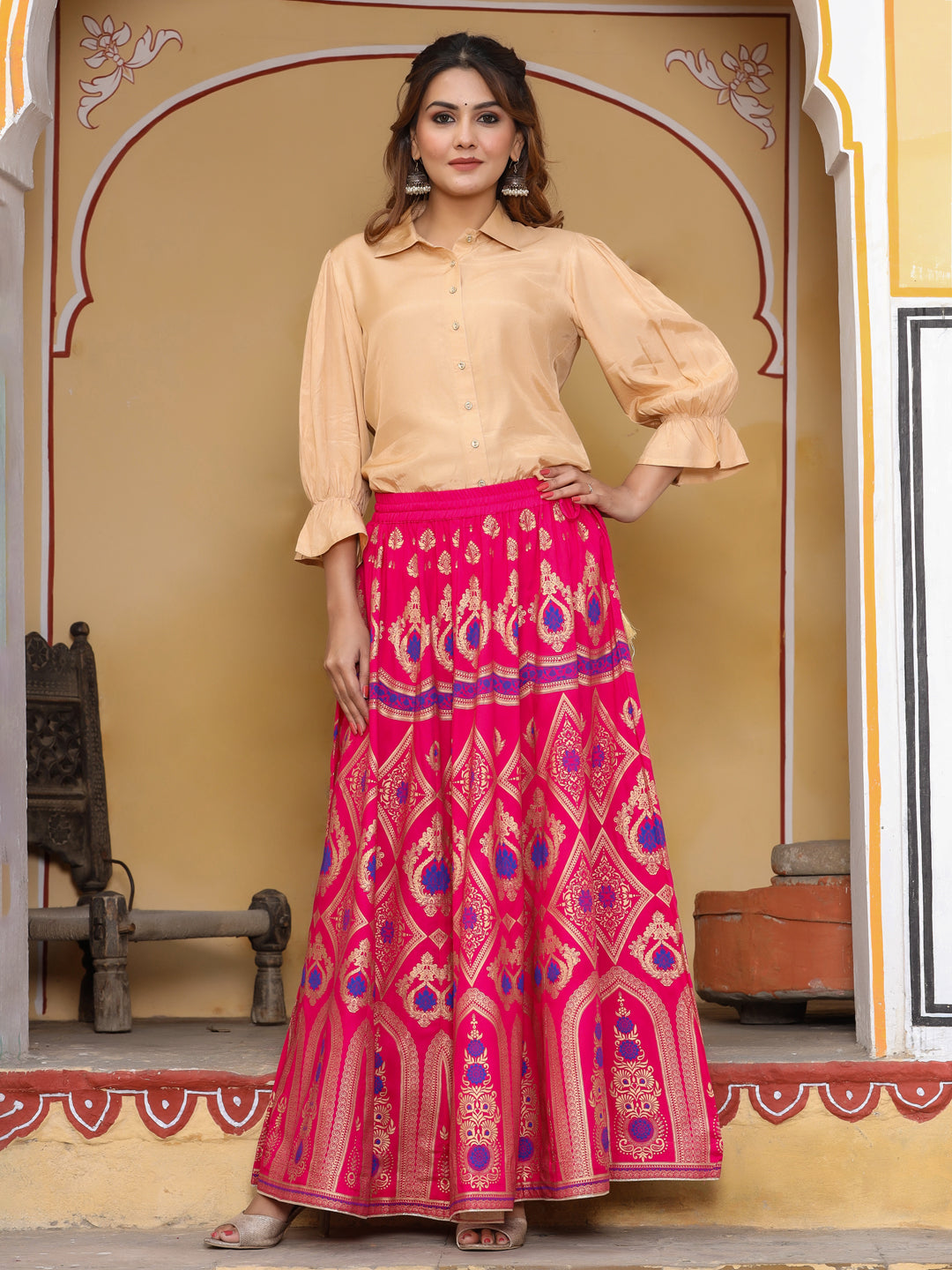 Get Full Elasticated Waistband Maxi skirt