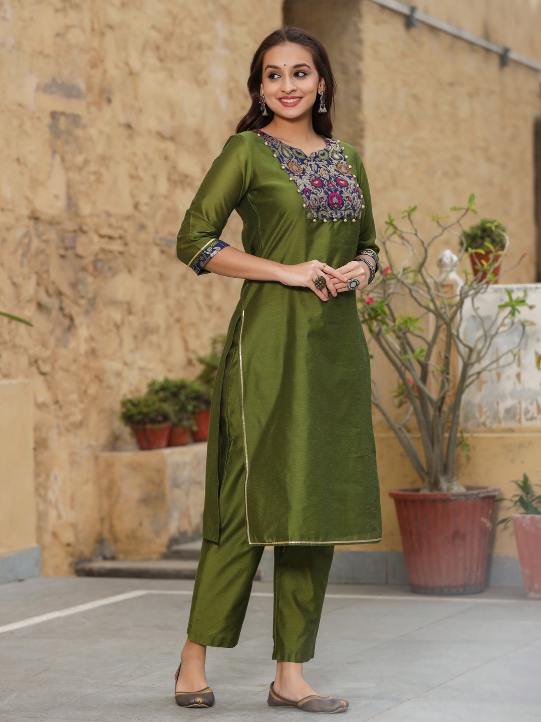 Cotton Straight Kurta With Pants