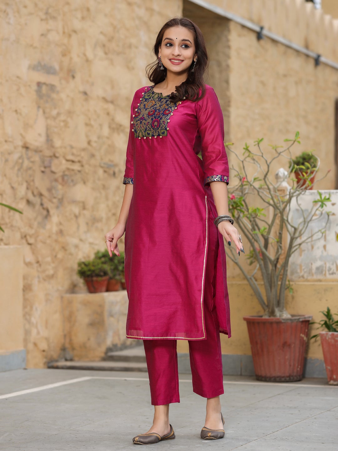 Cotton Straight Kurta With Pants