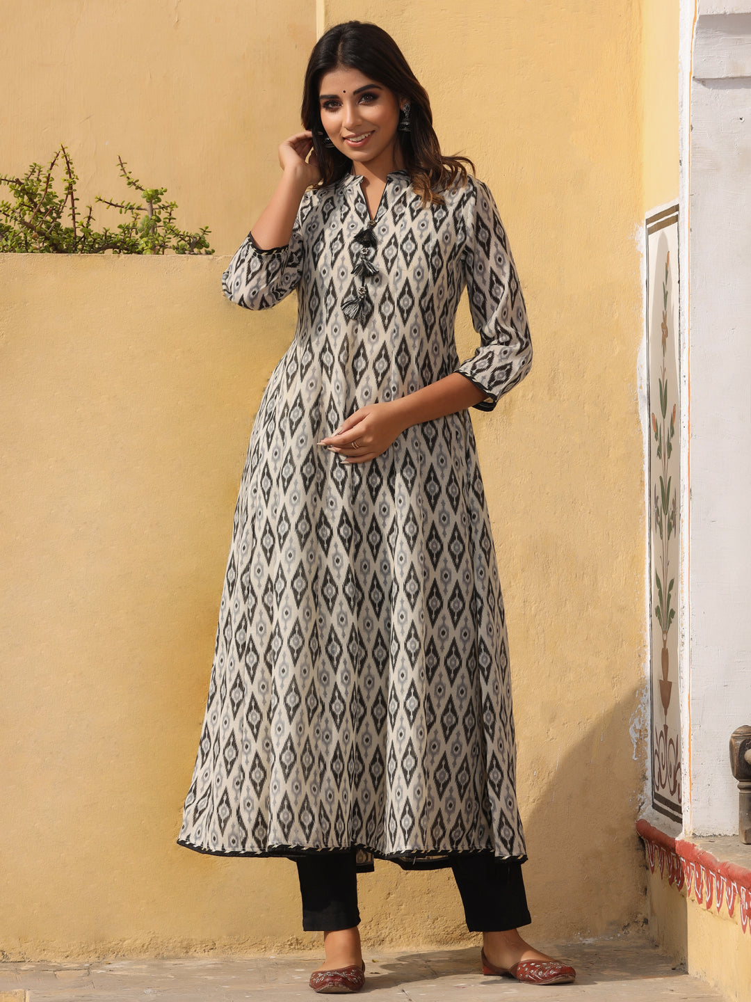 Buy Latest Designer Geometric Print Anarkali Kurti