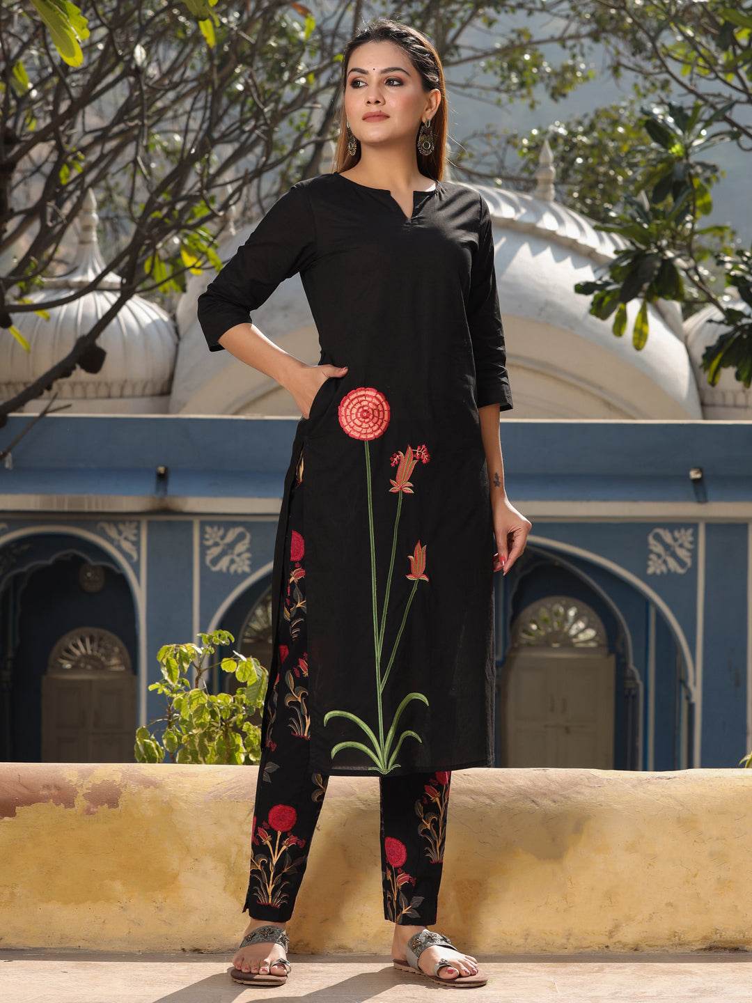 Kurta set with side pocket and dupatta